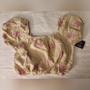 Grayson Threads Beige and Pink Short Sleeve Kids Top